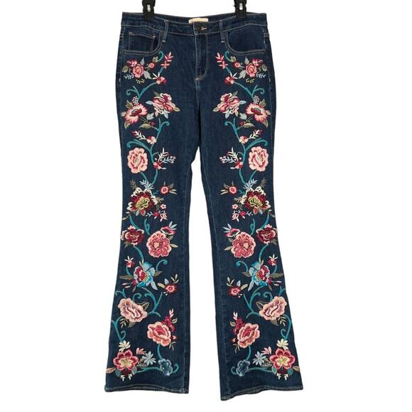 Driftwood EVA Floral Boot Cut Jeans SIZE 31 x 33 Stretch